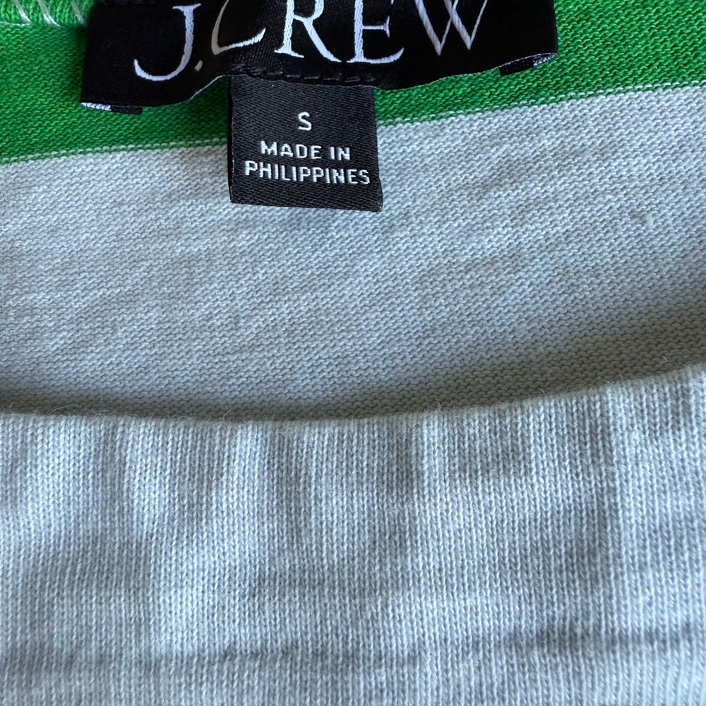 J. Crew Green and White Top❗️ - Picture 4 of 7